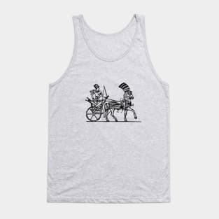 Horse drawn chariot line-art Tank Top